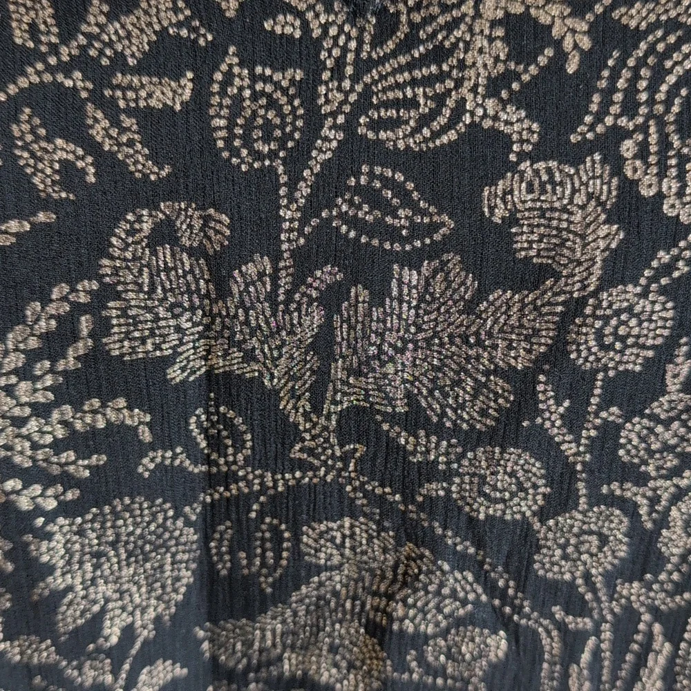 Elie Tahari Black And Gold Silk Blouse - Picture 4 of 12